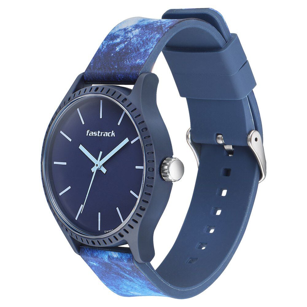 Fastrack Tie & Dye Quartz Analog Blue Dial Silicone Strap Watch for Guys - image number 2