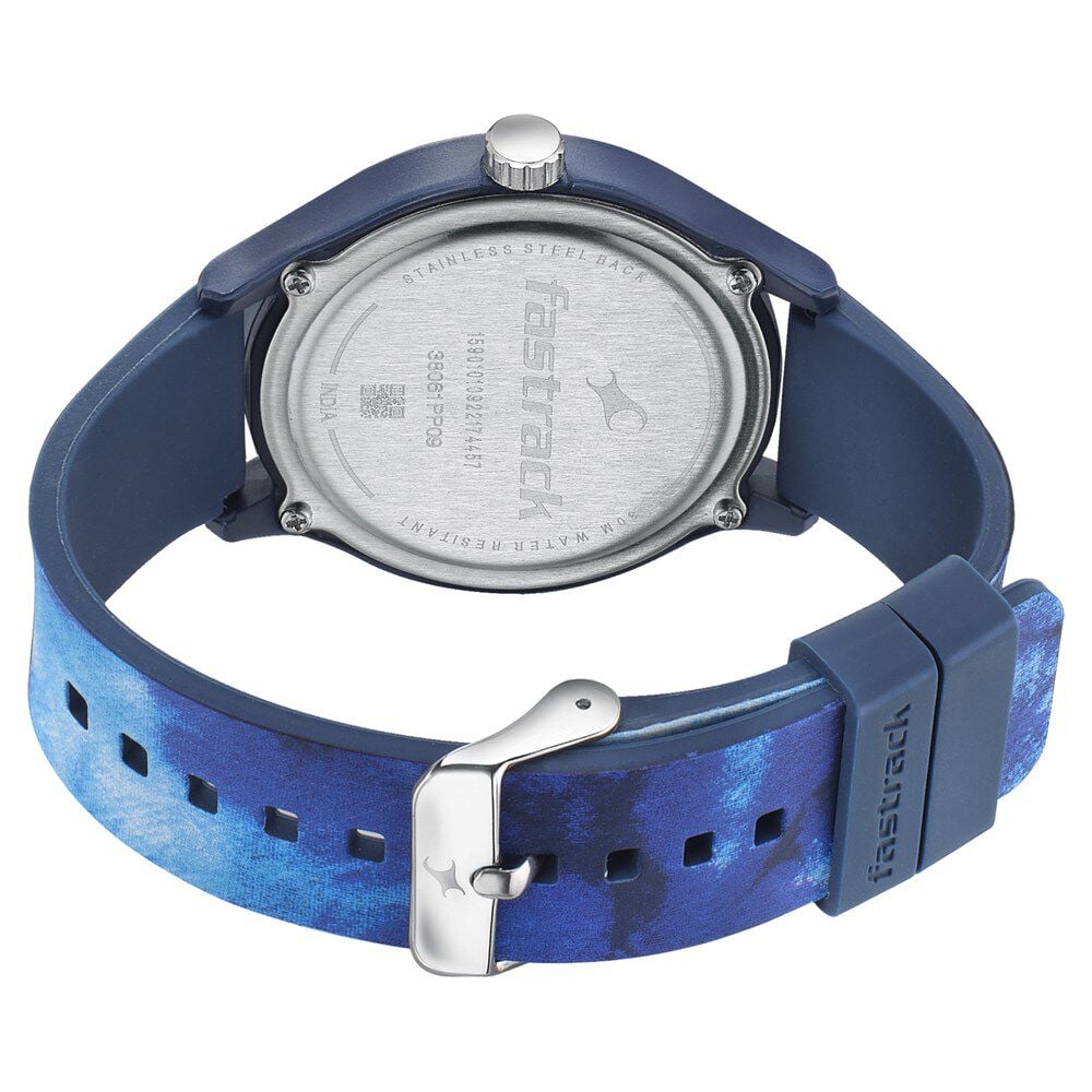 Fastrack Tie & Dye Quartz Analog Blue Dial Silicone Strap Watch for Guys - image number 4