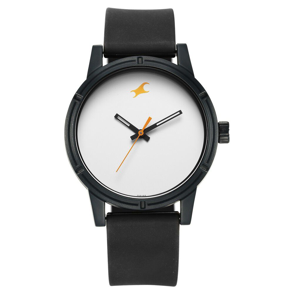 Fastrack Tees Quartz Analog White Dial Silicone Strap Watch for Guys - image number 0