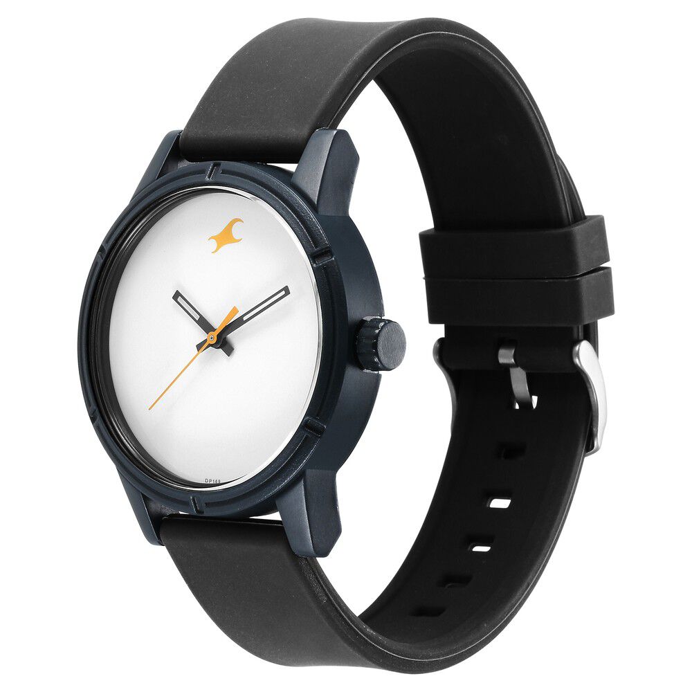 Fastrack Tees Quartz Analog White Dial Silicone Strap Watch for Guys - image number 2