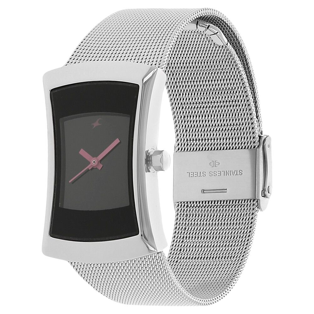 Buy Online Fastrack Quartz Analog Black Dial Metal Strap Watch for ...