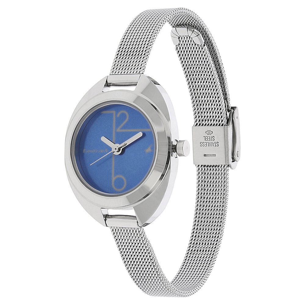 Buy Online Fastrack Quartz Analog Blue Dial Metal Strap Watch for Girls ...