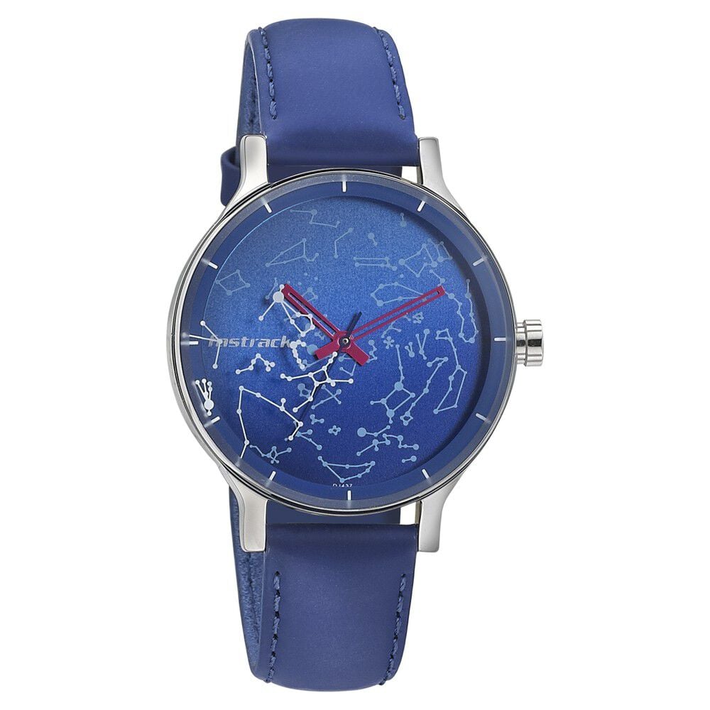 Fastrack Space Rover Quartz Analog Blue Dial Leather Strap Watch for Girls - image number 0