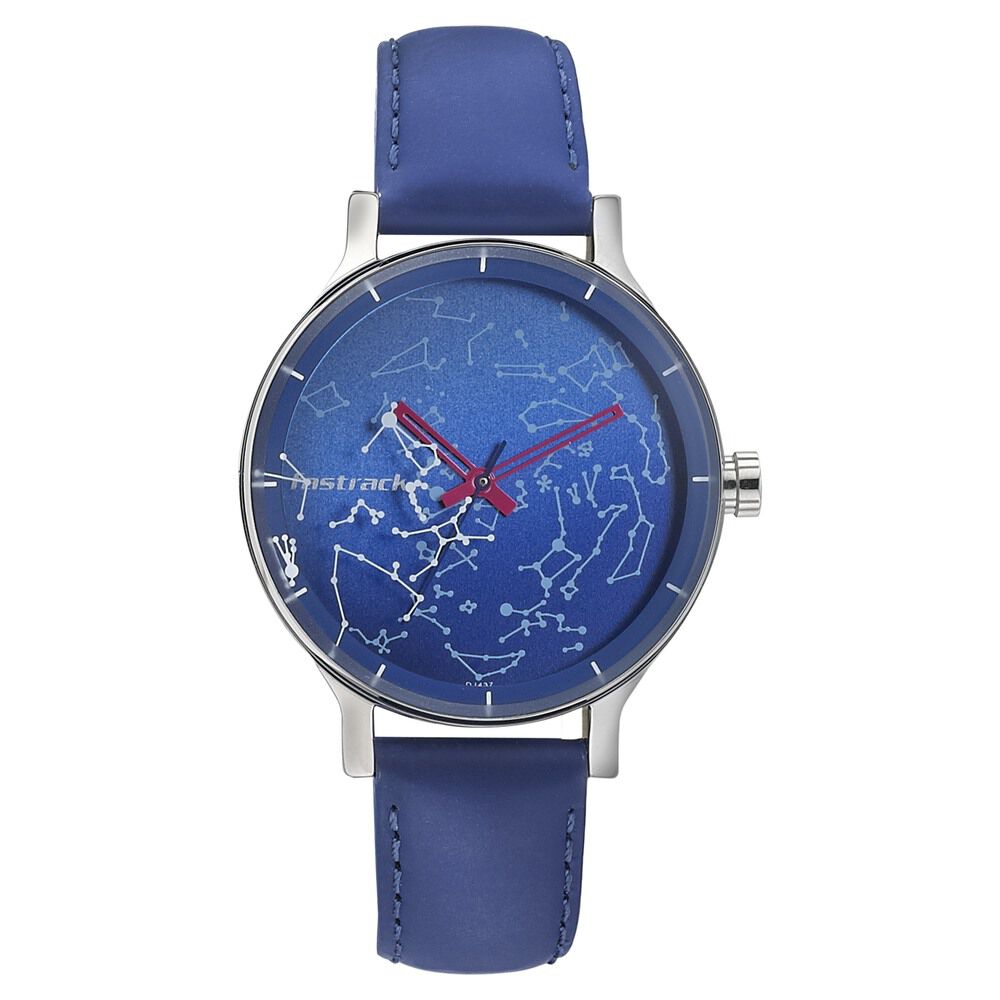 Fastrack Space Rover Quartz Analog Blue Dial Leather Strap Watch for Girls - image number 1