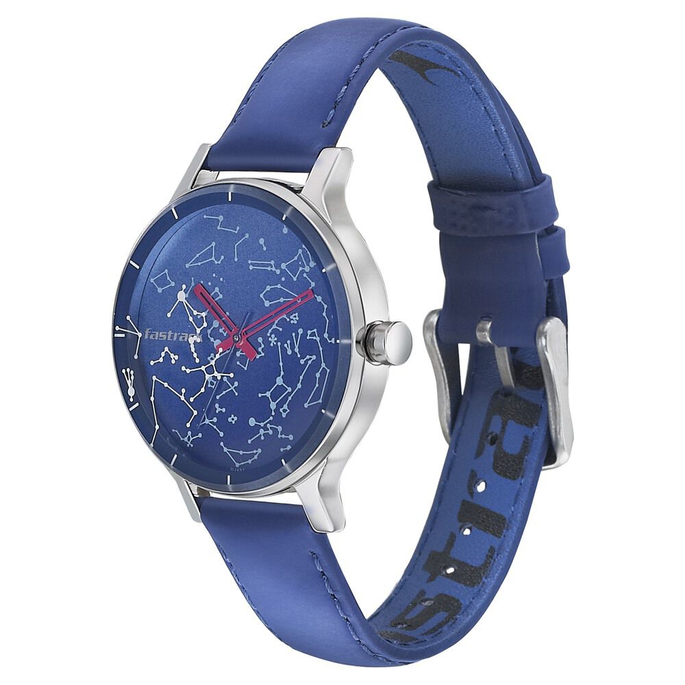 Fastrack Space Rover Quartz Analog Blue Dial Leather Strap Watch for Girls - image number 2