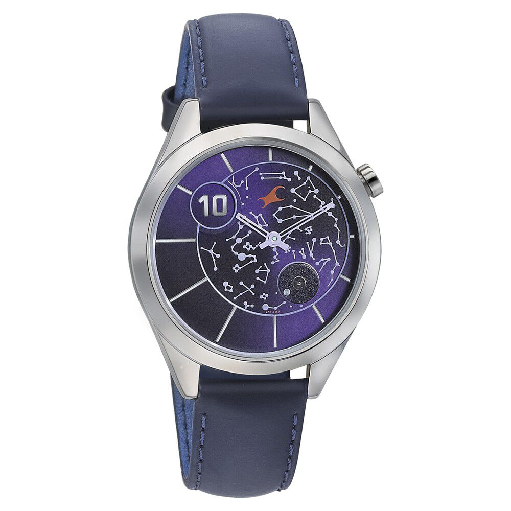 Fastrack Space Rover Quartz Analog Purple Dial Leather Strap Watch for Girls - image number 0