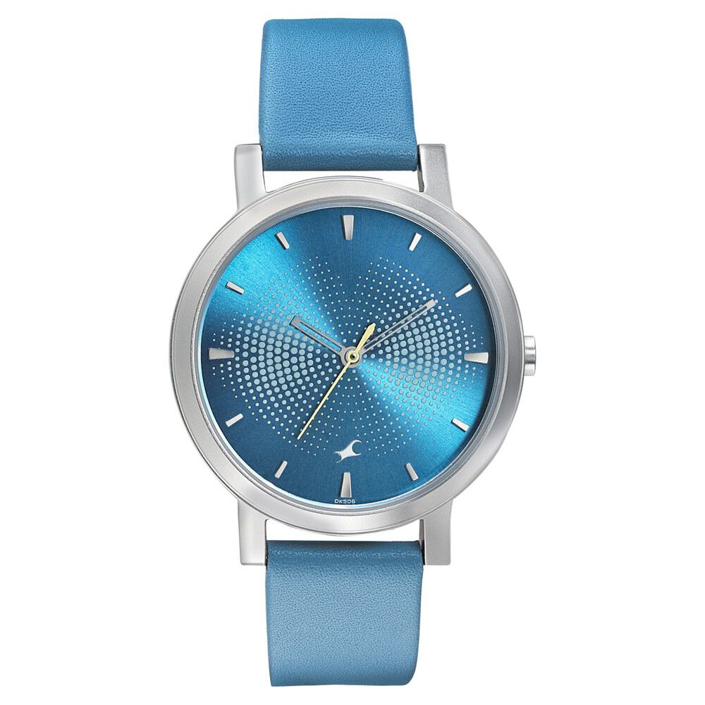 Fastrack Sunburn Quartz Analog Blue Dial Leather Strap Watch for Girls - image number 1