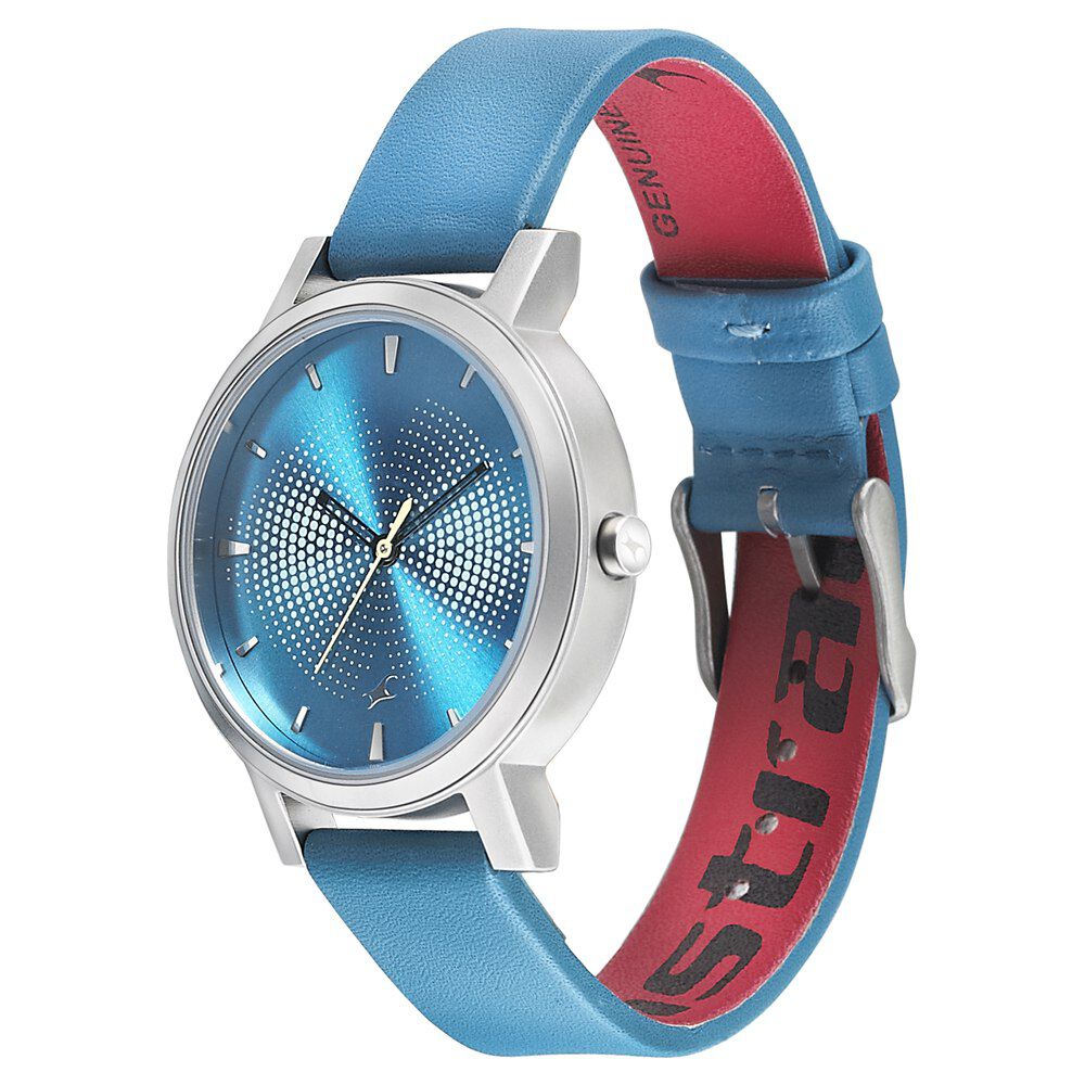 Fastrack Sunburn Quartz Analog Blue Dial Leather Strap Watch for Girls - image number 2