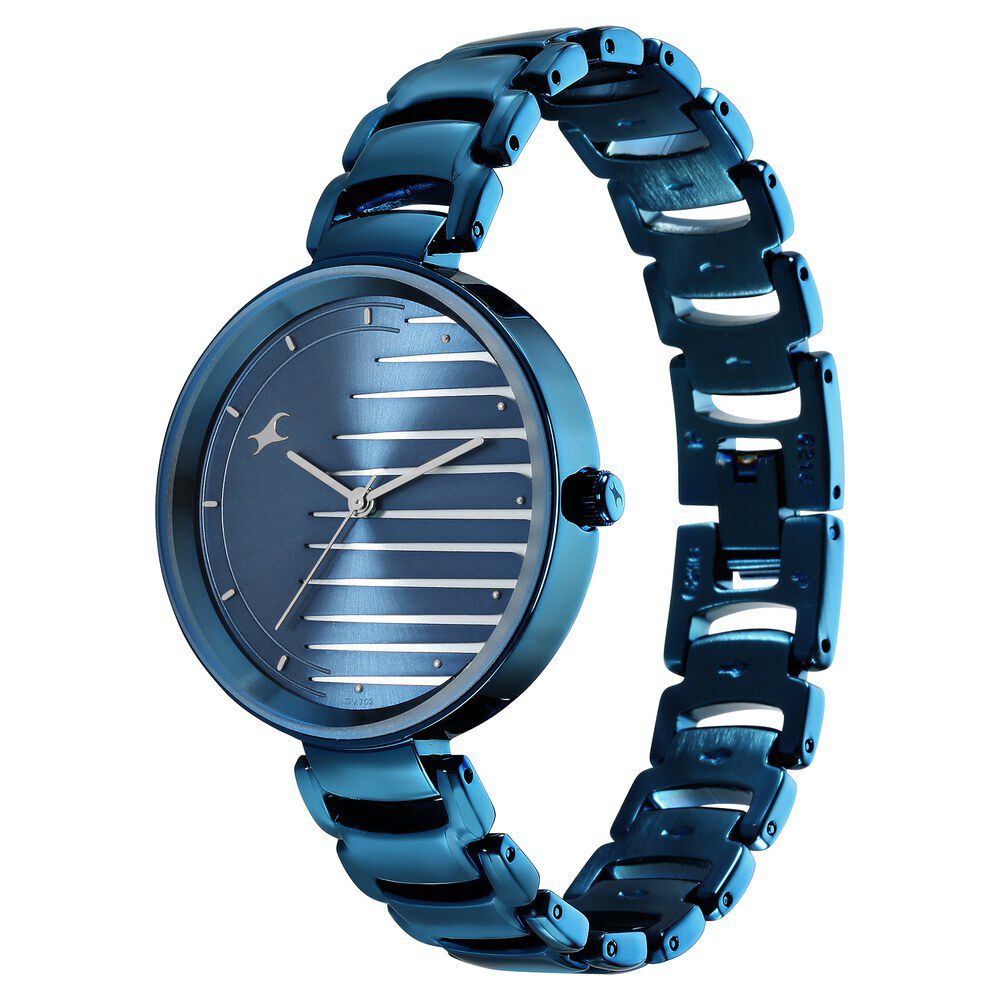 Fastrack Style Up Quartz Analog Blue Dial Metal Strap Watch for Girls - image number 3