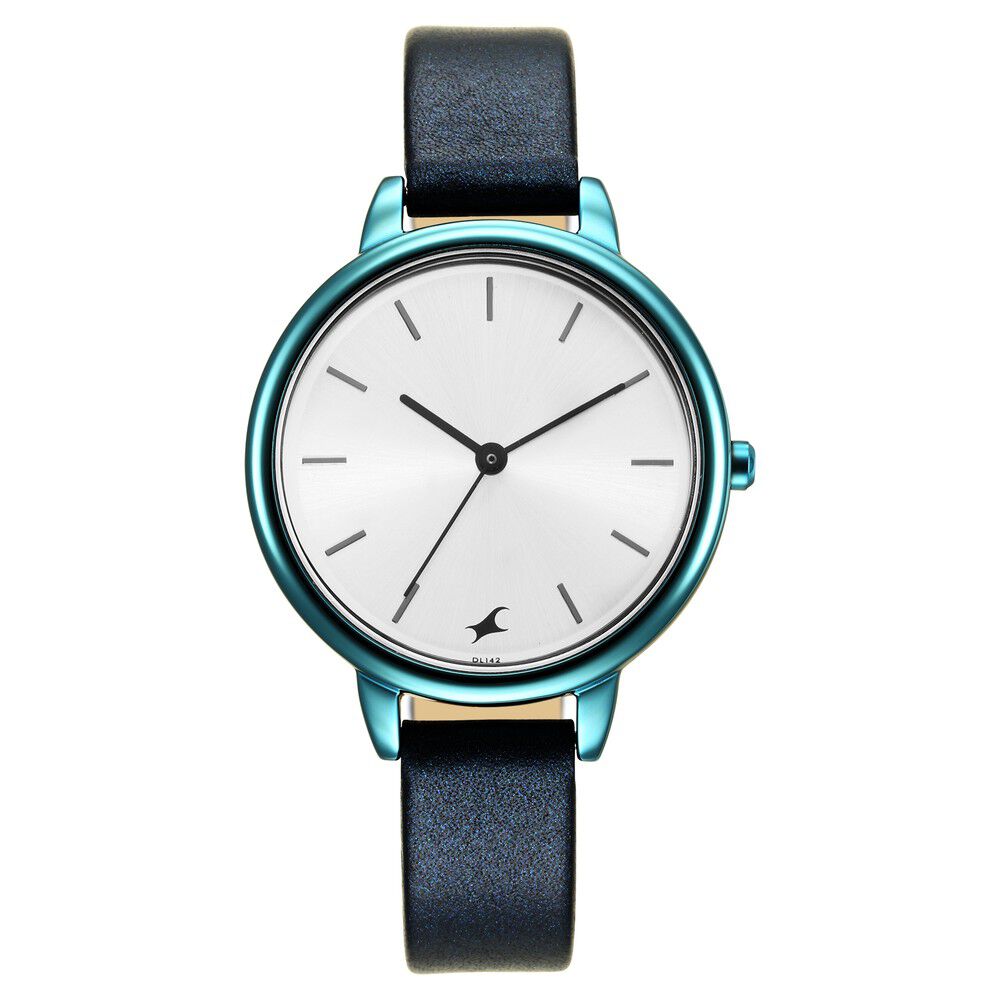 Fastrack Glitch Quartz Analog Silver Dial Leather Strap Watch for Girls - image number 1