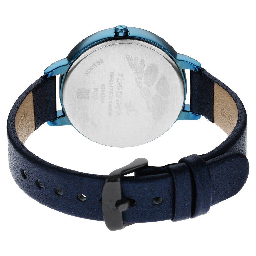 Fastrack Glitch Quartz Analog Silver Dial Leather Strap Watch for Girls - image number 4