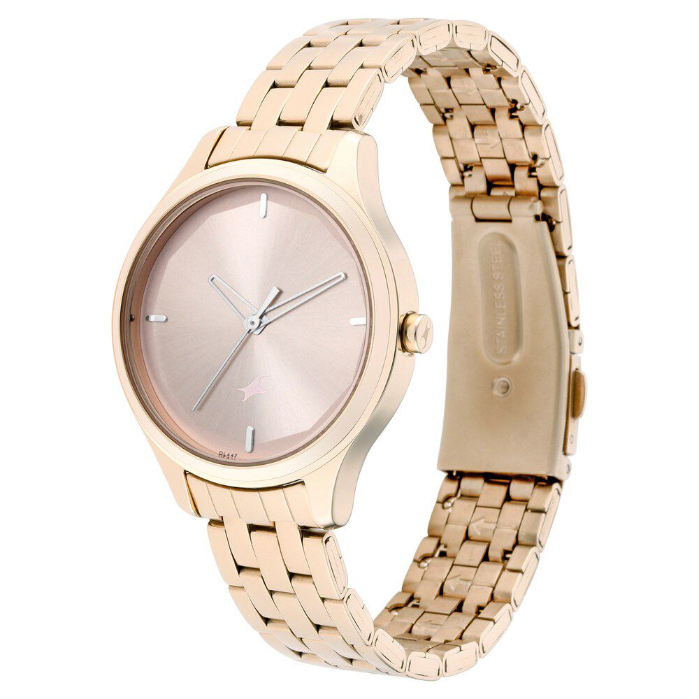 Fastrack Stunners Quartz Analog Rose gold Dial Metal Strap Watch for Girls - image number 3
