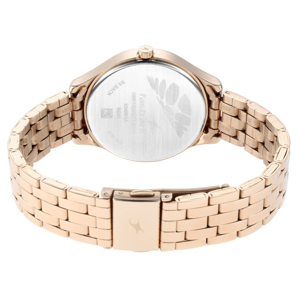 Fastrack Stunners Quartz Analog Rose gold Dial Metal Strap Watch for Girls - image number 5