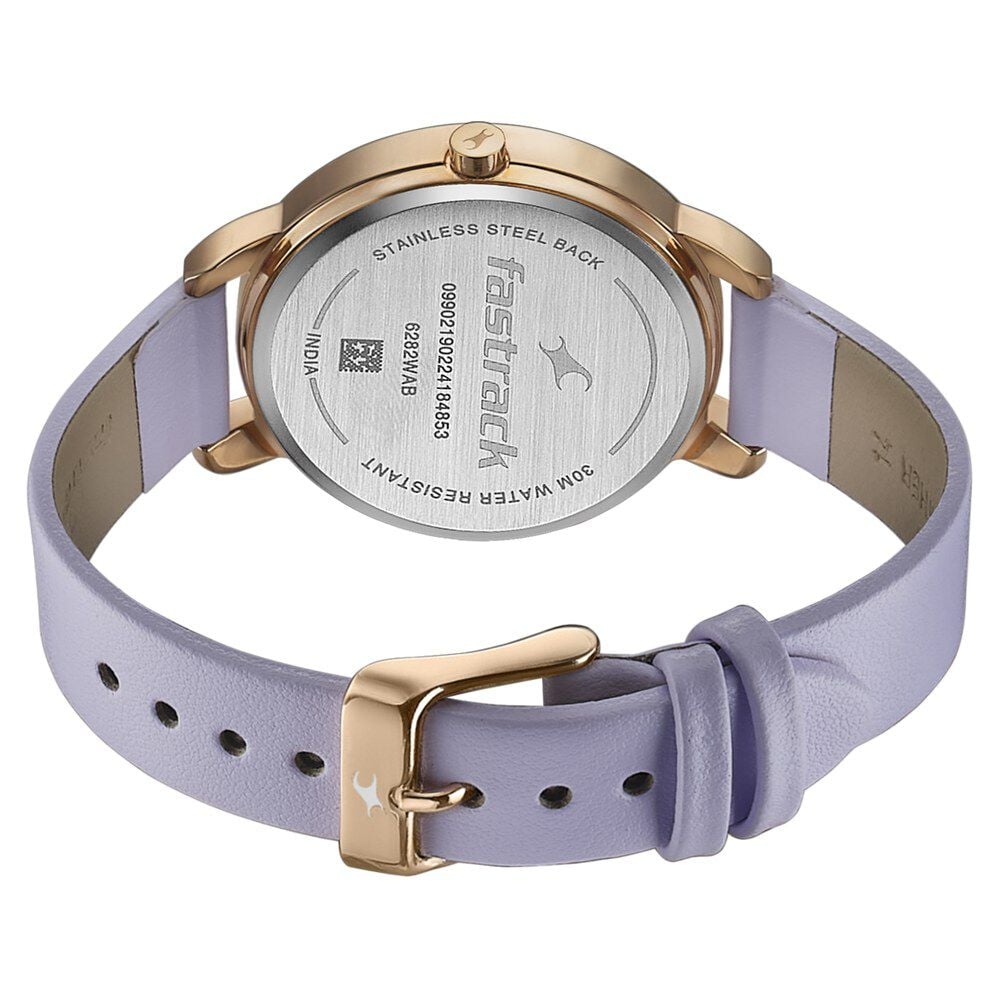 Buy Online Fastrack Stunners Quartz Analog Purple Dial Leather Strap ...