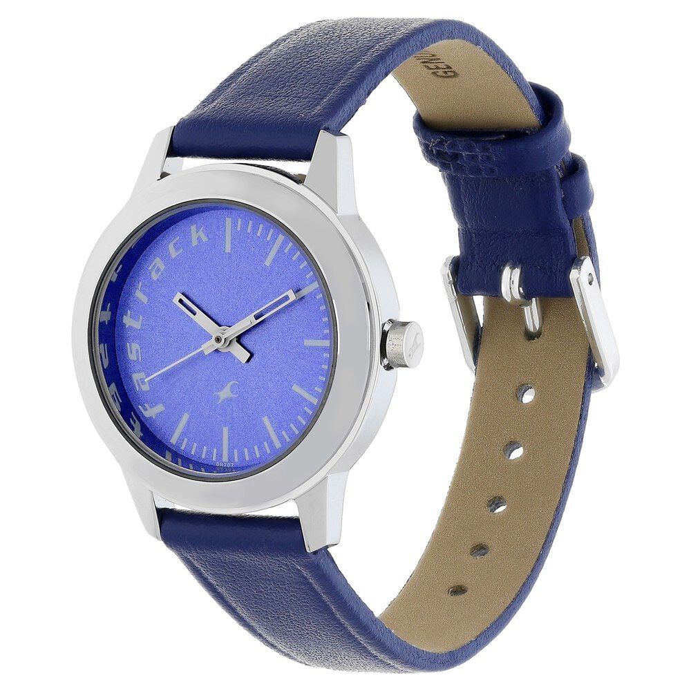 Fastrack Quartz Analog Blue Dial Leather Strap Watch for Girls - image number 2