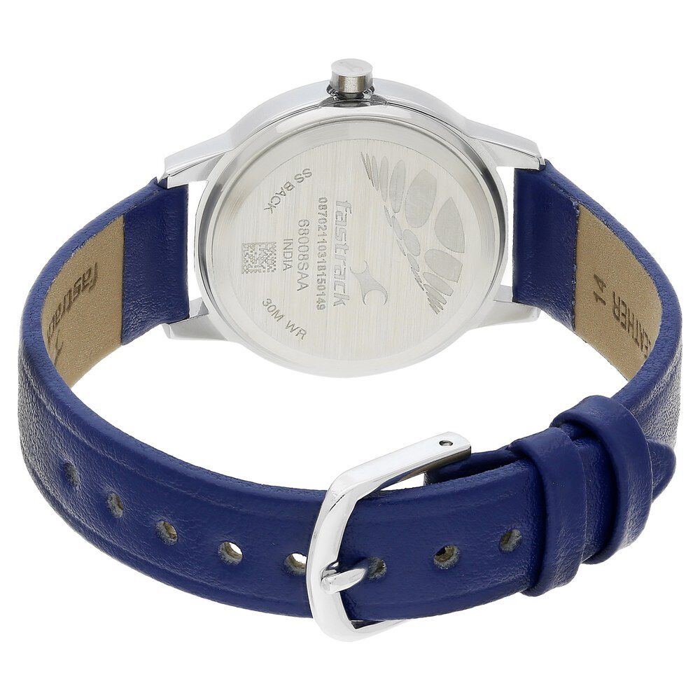 Fastrack Quartz Analog Blue Dial Leather Strap Watch for Girls - image number 4