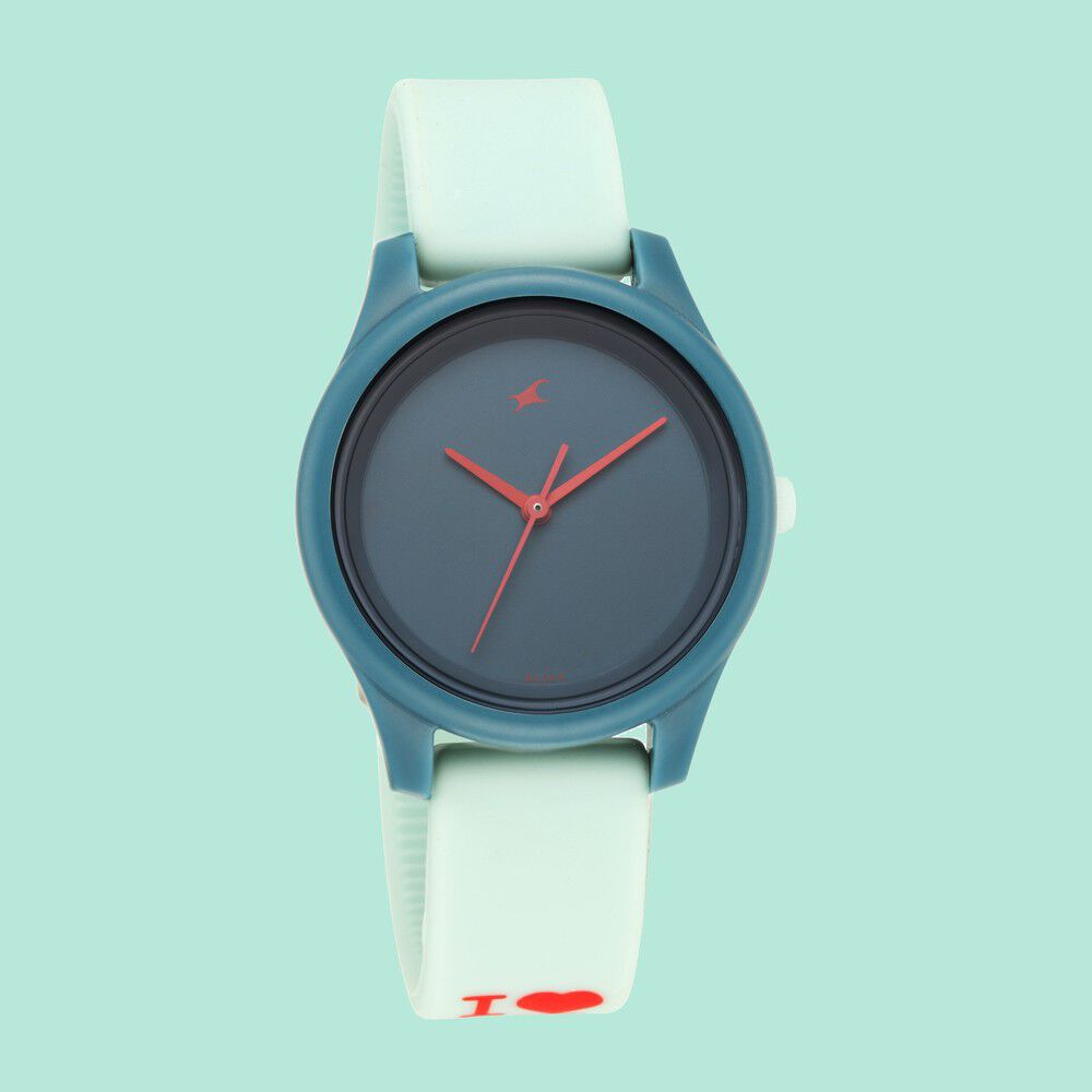 Fastrack Monochrome Quartz Analog Blue Dial Silicone Strap Watch for Girls - image number 0