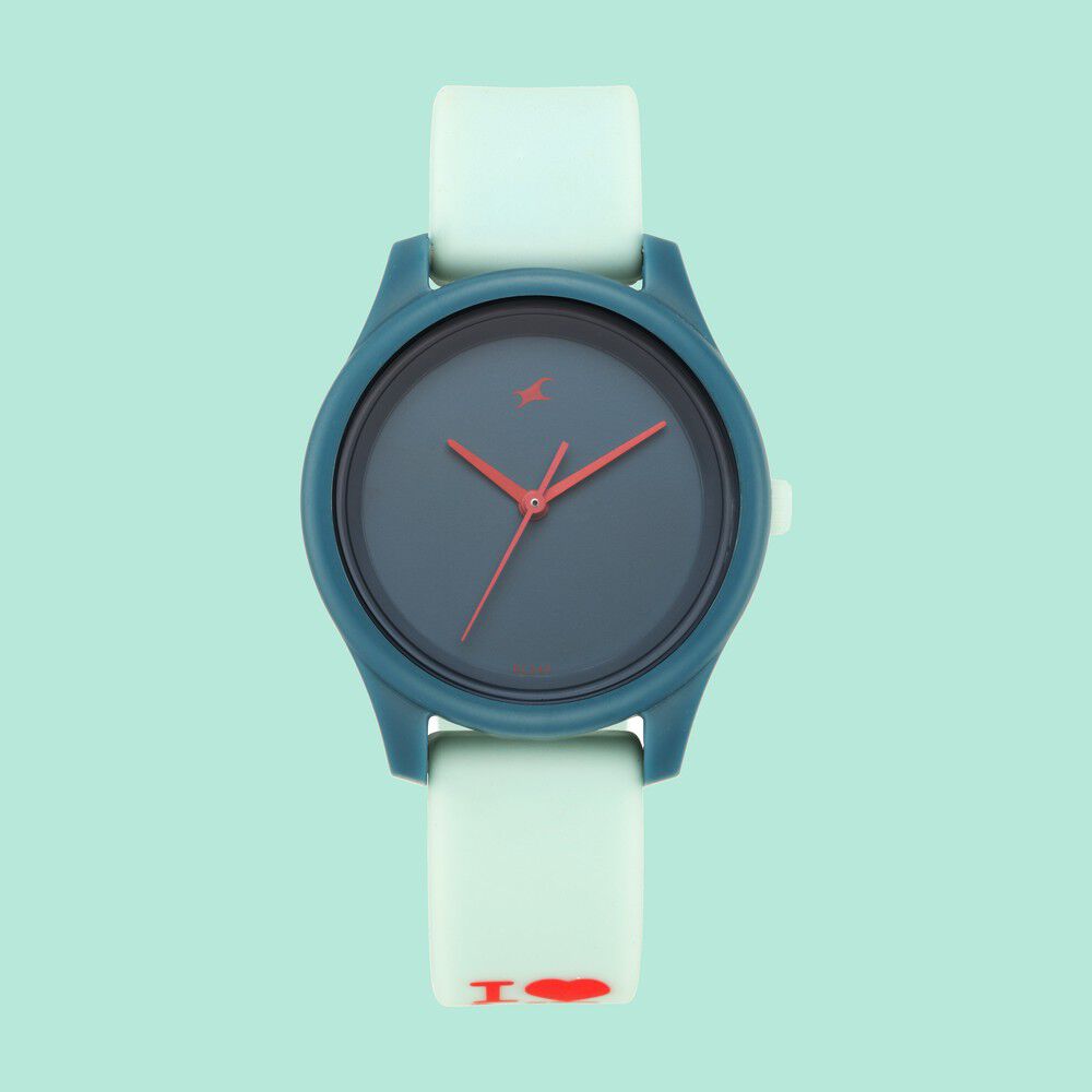 Fastrack Monochrome Quartz Analog Blue Dial Silicone Strap Watch for Girls - image number 1