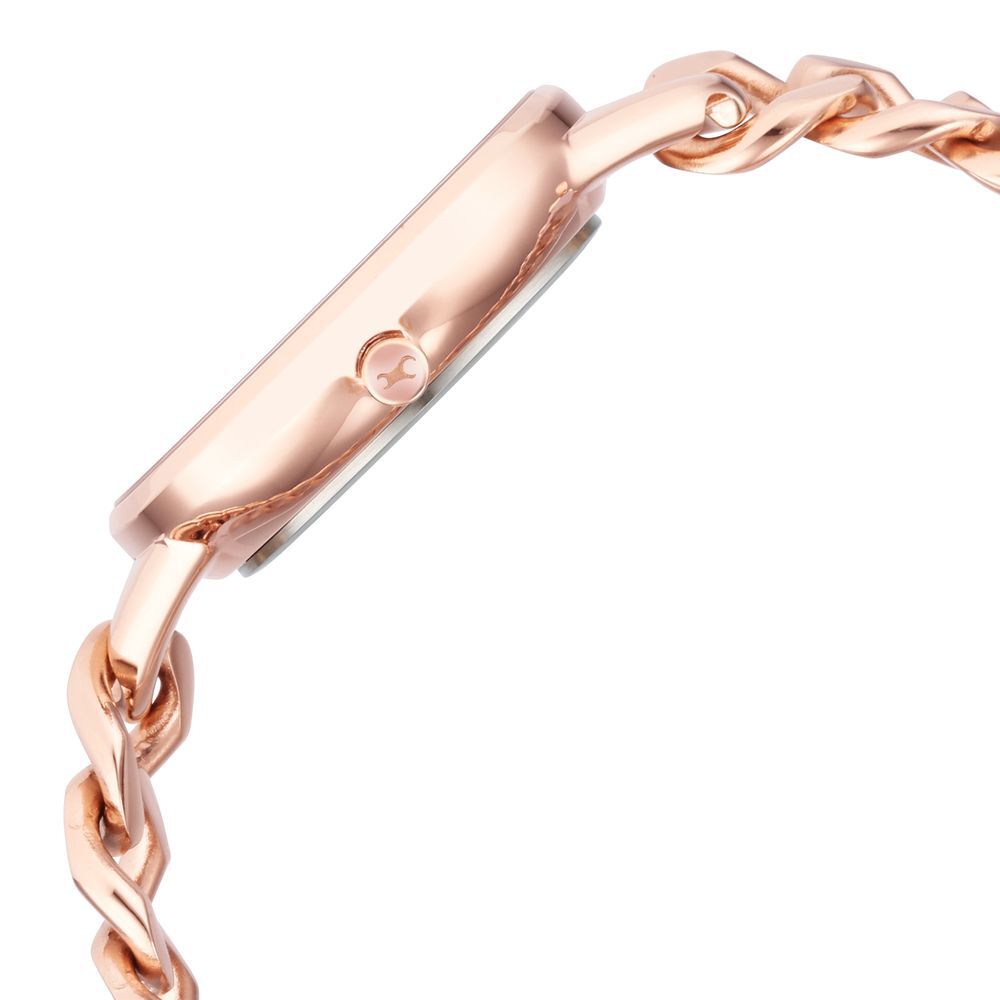 Fastrack Glitch Quartz Analog Rose Gold Dial Metal Strap Watch for Girls - image number 3