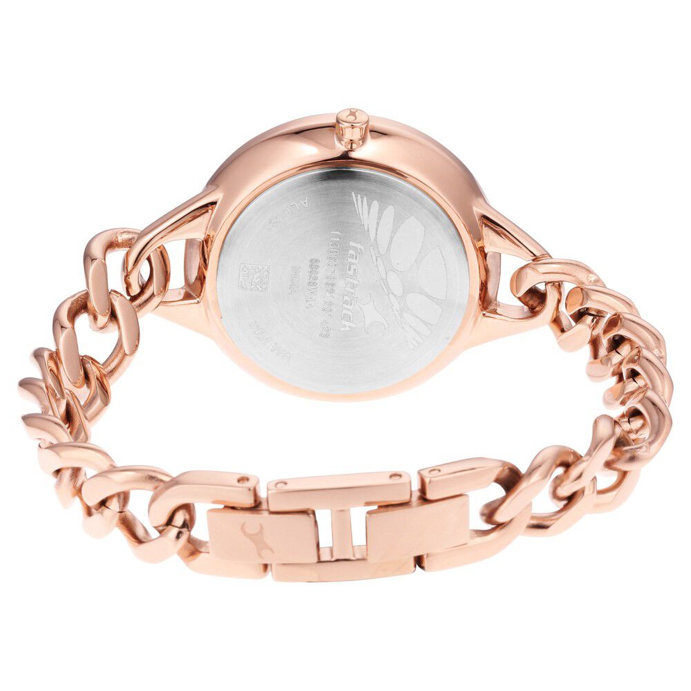 Fastrack Glitch Quartz Analog Rose Gold Dial Metal Strap Watch for Girls - image number 4