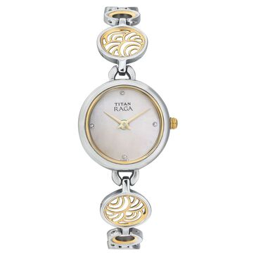 Titan Quartz Analog Mother of Pearl Dial Metal Strap Watch for Women