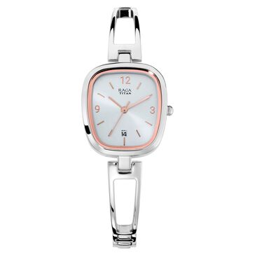 Titan Raga Viva Silver Dial Analog with Date Metal Strap watch for Women
