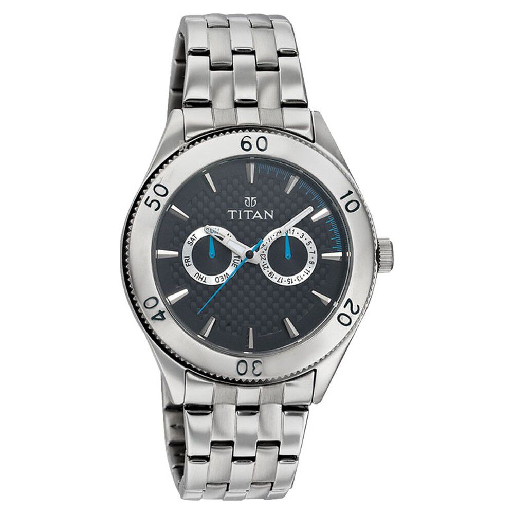 Octane Black Dial Silver Metal Strap Watch