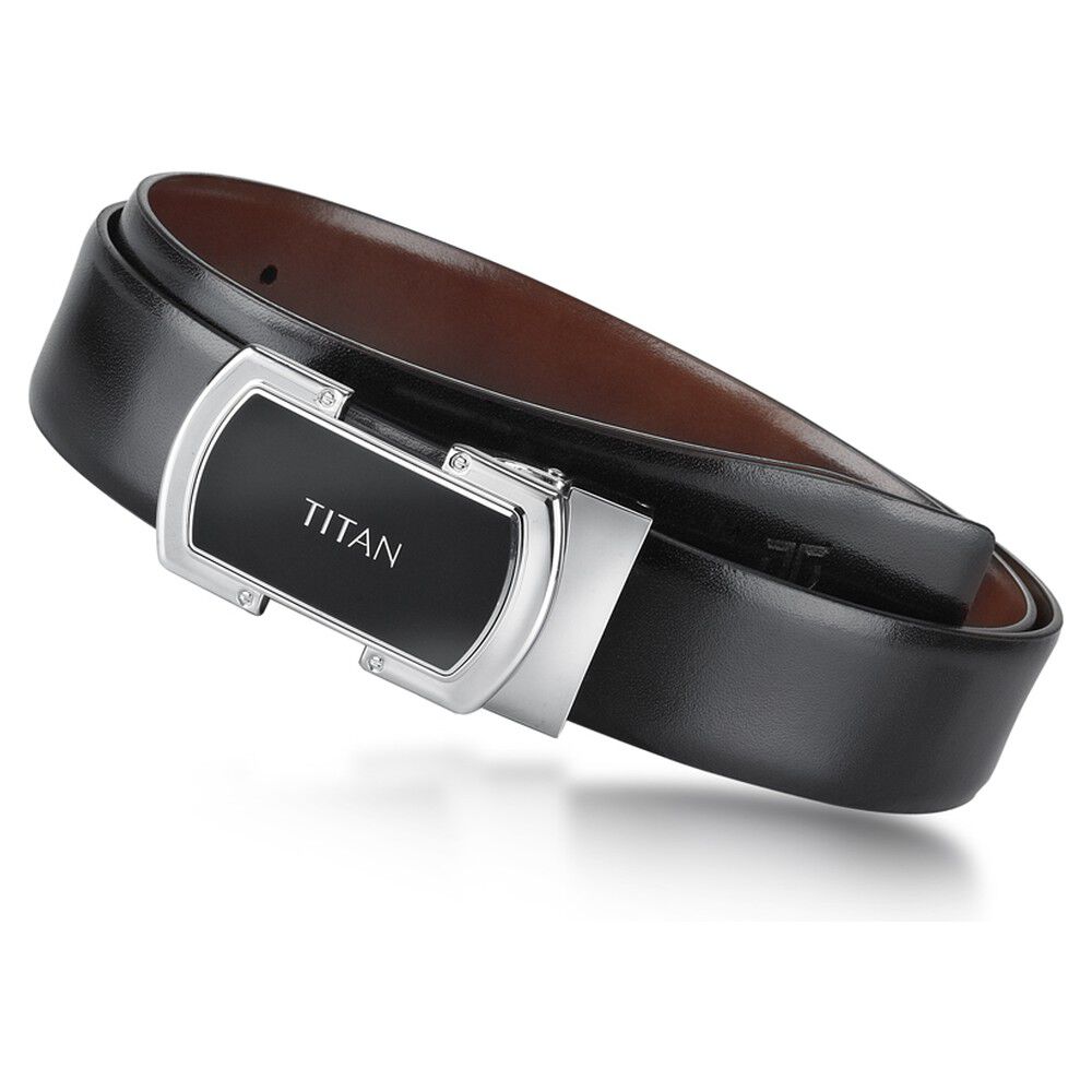 Titan Black Reversible Genuine Leather Belt for Men, TITAN WORLD, Ramnagar