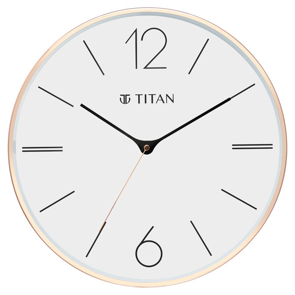 Titan Contemporary Rose Gold Wall Clock with Silent Sweep Technology TITAN WORLD