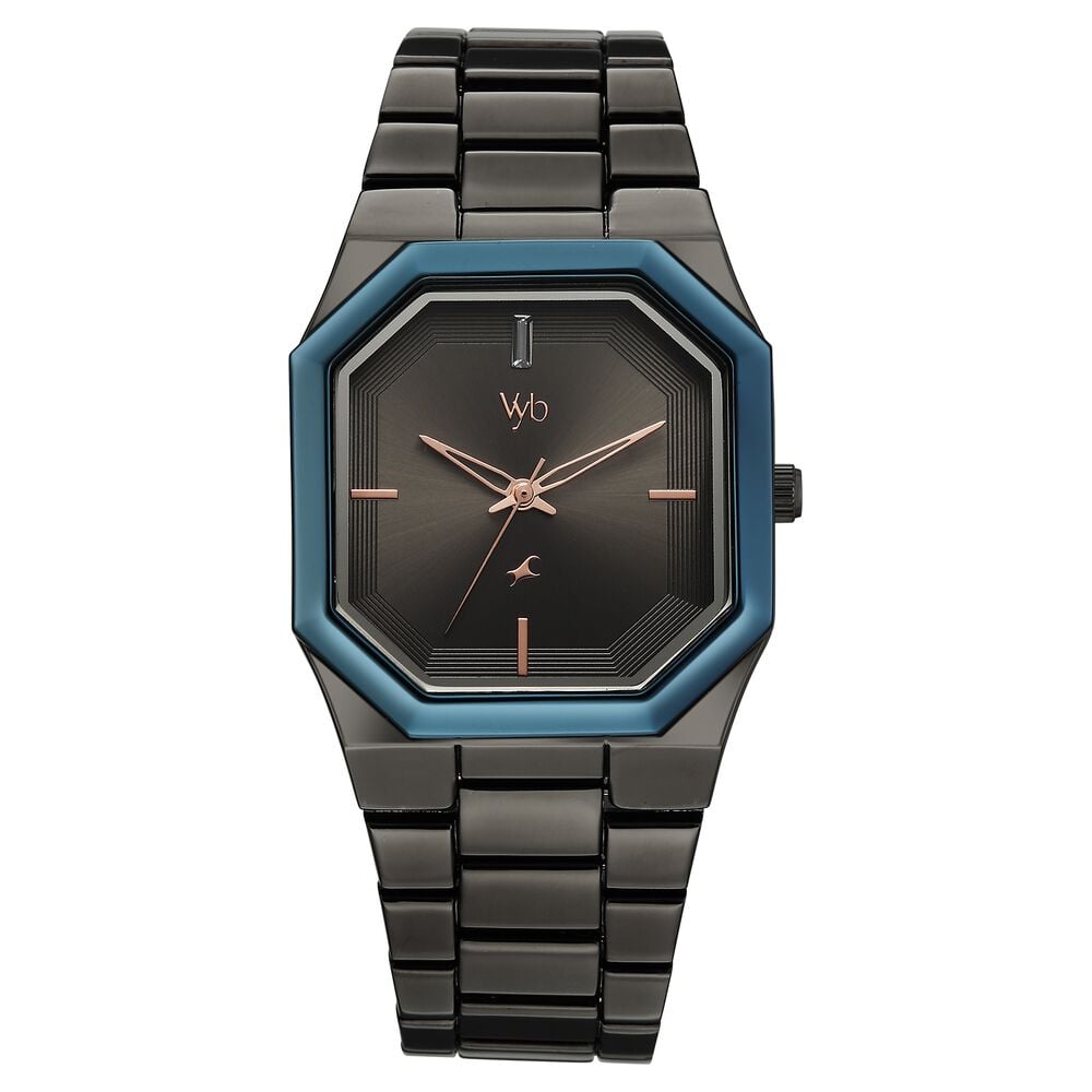 Vyb Pioneer By Fastrack Quartz Analog Grey Dial Grey Metal Strap Watch For Guys-picture-20