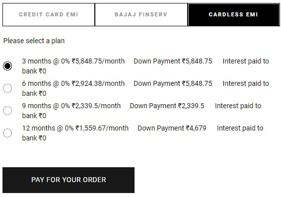Titan watches on bajaj emi card on sale