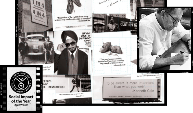Kenneth Cole History and Social Impact Collage