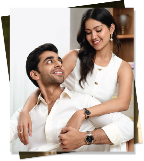Couple wearing Titan watches