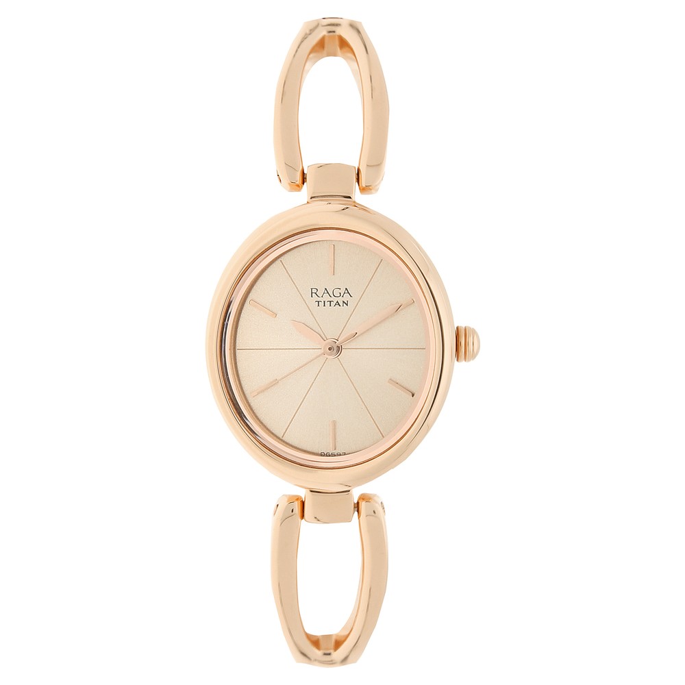 Buy Online Titan Raga Viva Rose Gold Dial Women Watch With Metal Strap ns2579wm01 Titan