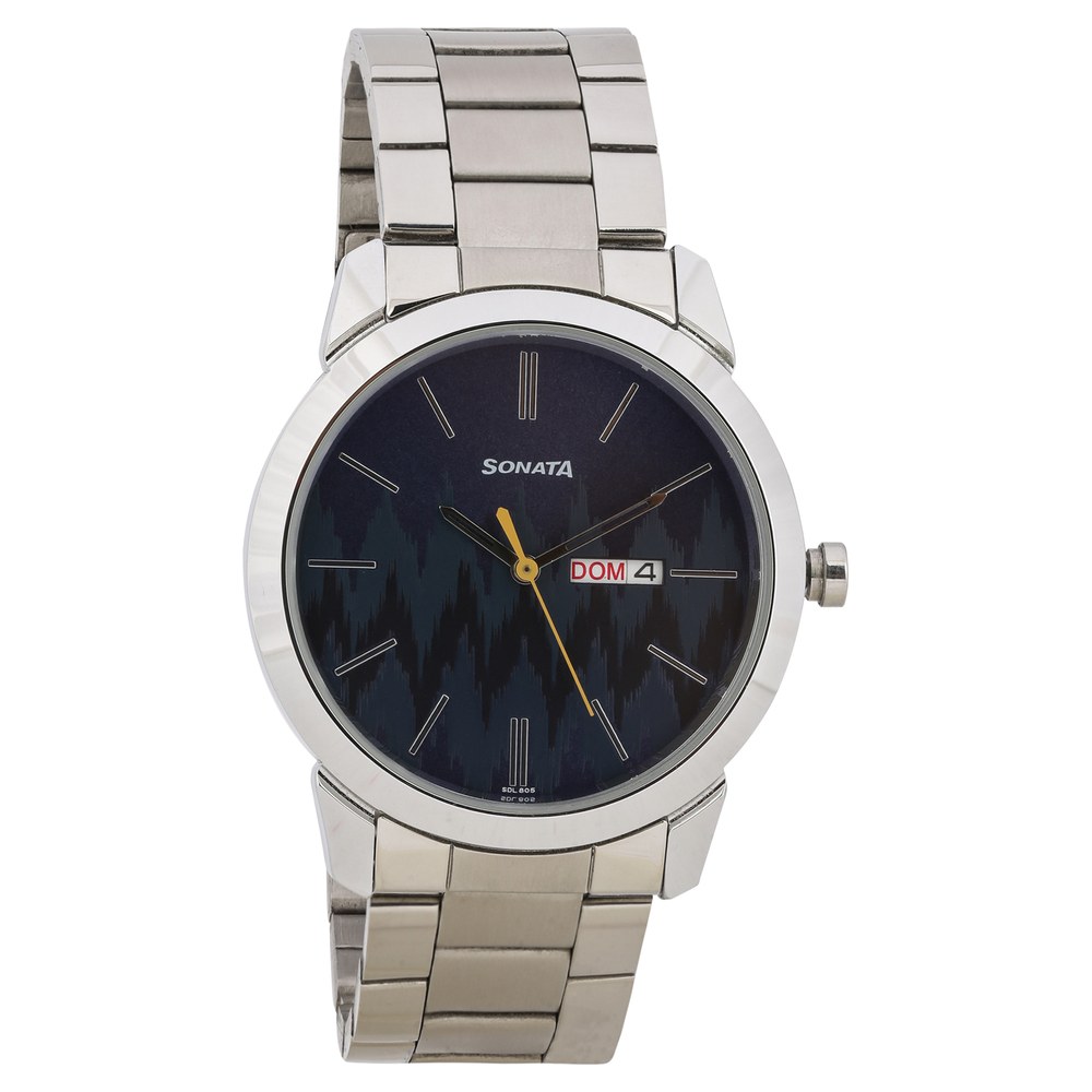 Buy Online Knot Blue Dial Stainless Steel Strap Watch for Men ns77107sm01 Titan