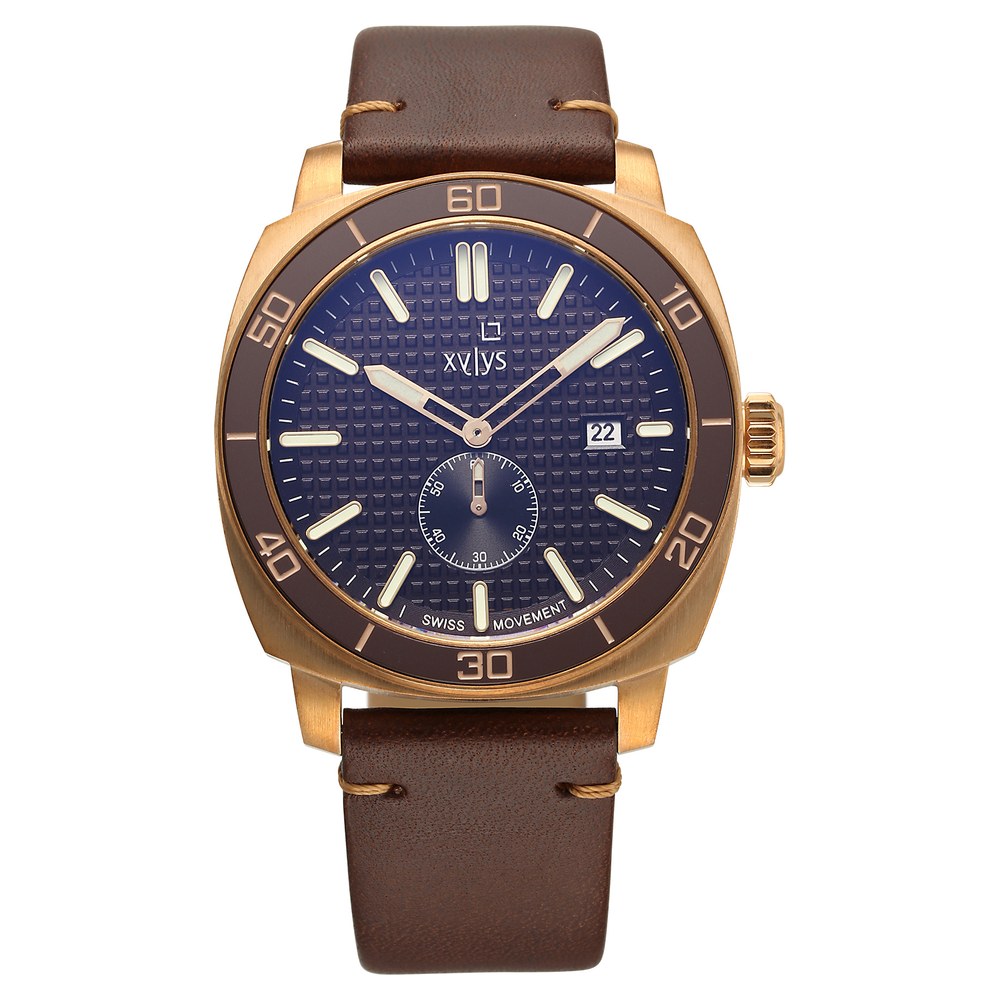 Buy Online Xylys Quartz Analog Brown Dial Brown Leather Strap