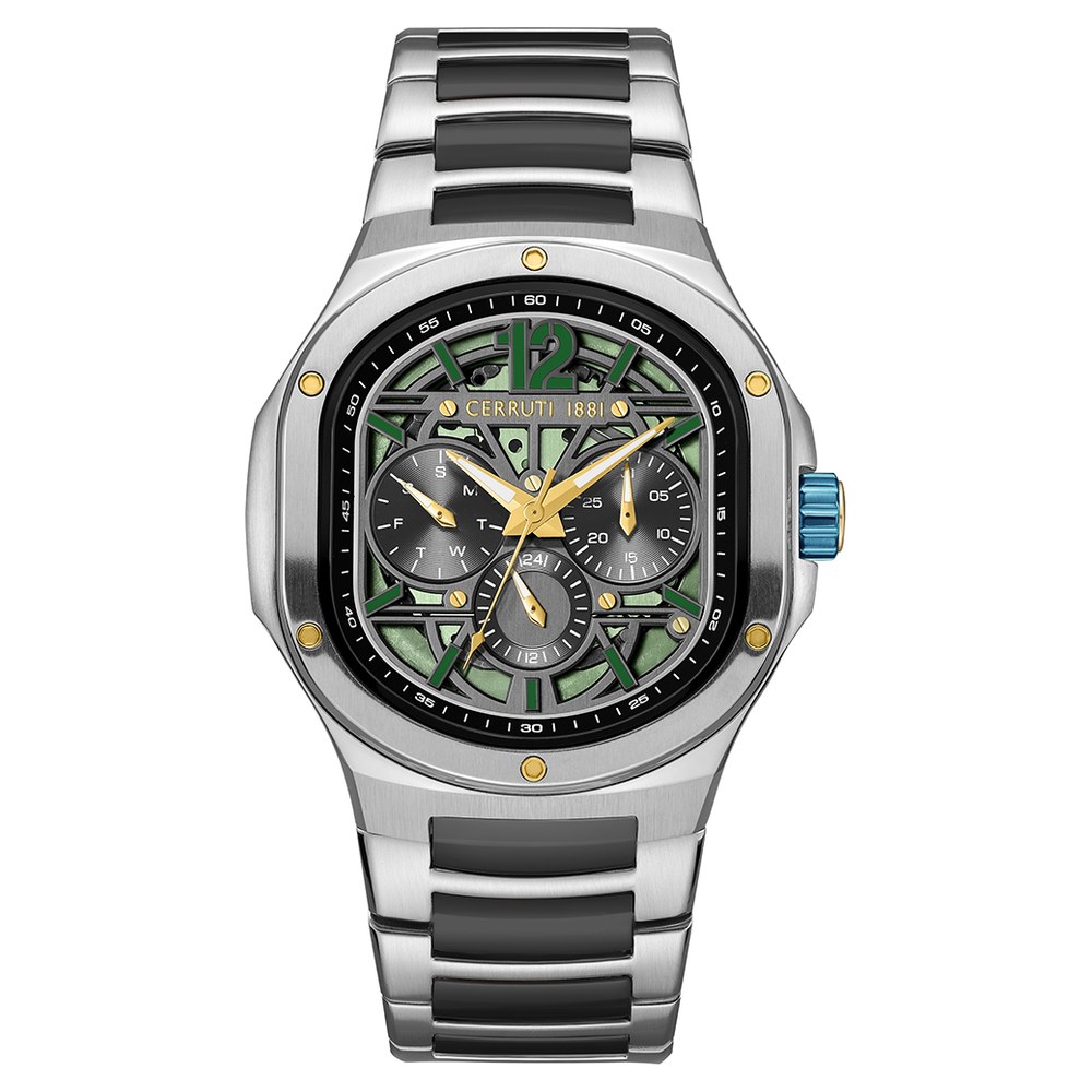 Buy Online Cerruti 1881 Quartz Multifunction Green Dial Two Toned