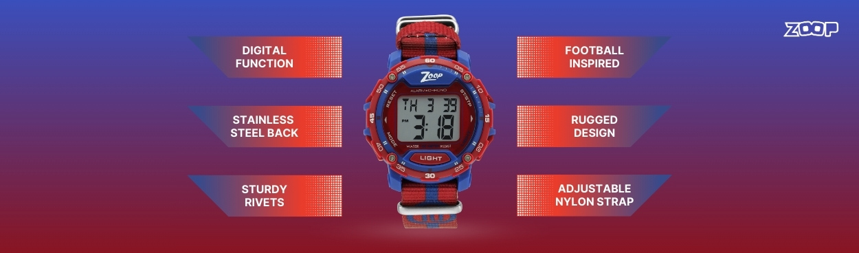 Buy Online Zoop Digital Watch with Digital Dial & Two Toned Strap