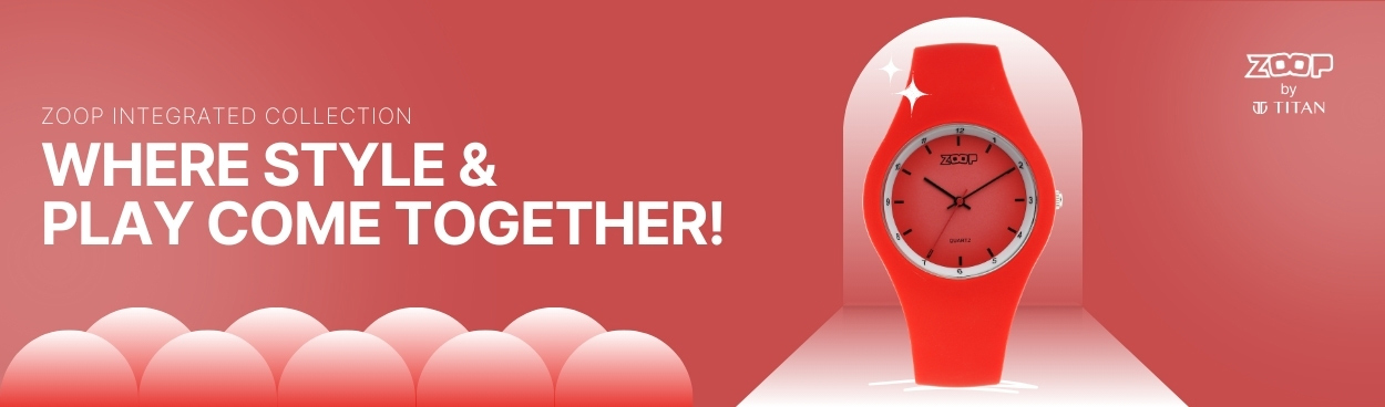 Buy Online Zoop Analog Watch with Red Dial & Red Strap for Girls