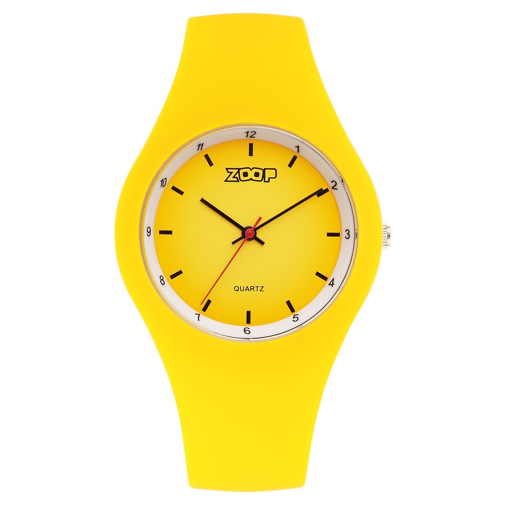 Buy Online Zoop Analog Watch with Yellow Dial & Yellow Strap for