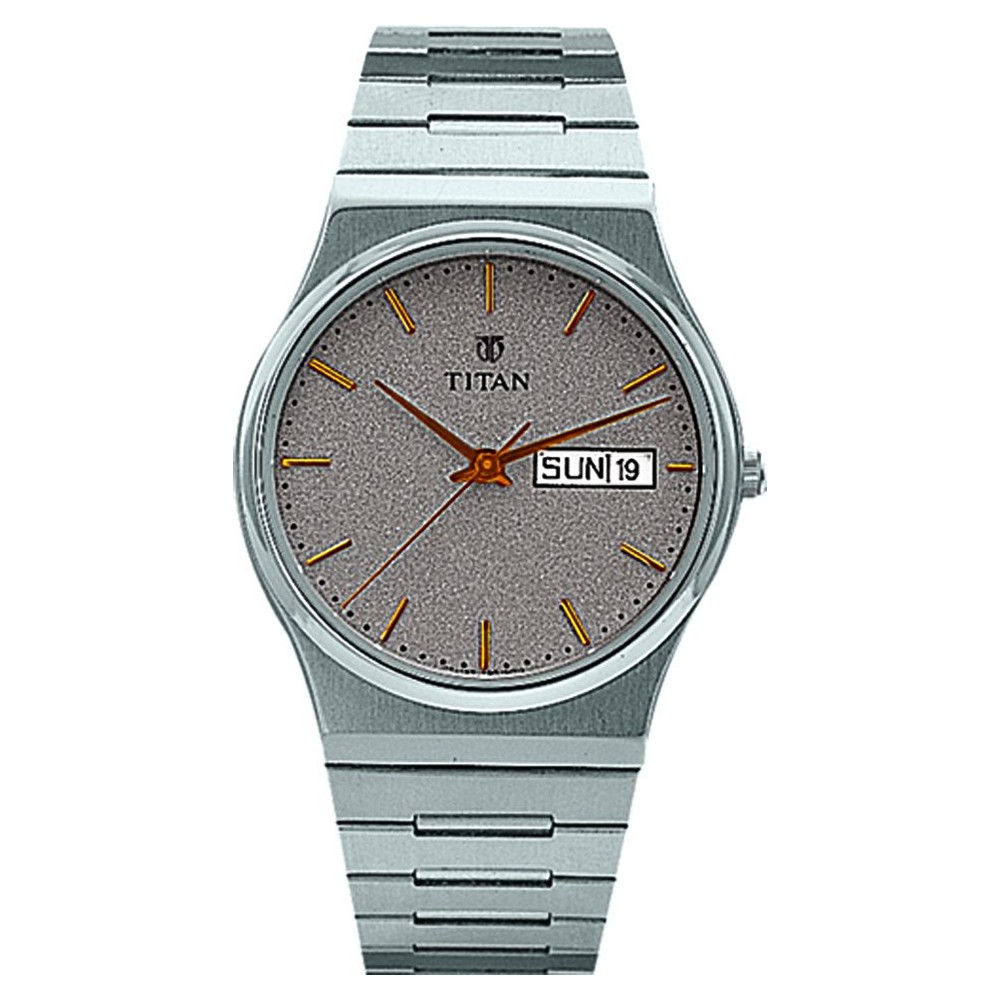 Buy Online Titan Quartz Analog with Day and Date Grey Dial Watch for
