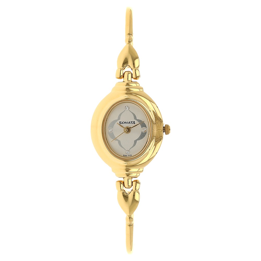 Buy Online Sonata Quartz Analog Silver Dial Metal Strap Watch for