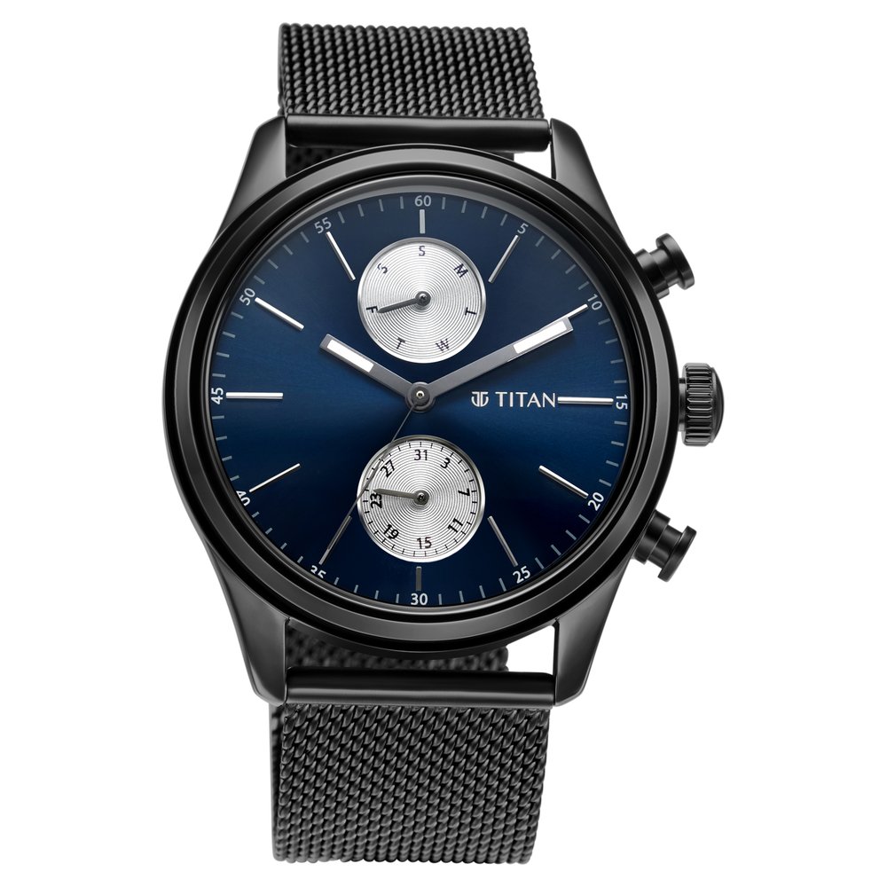 Buy Online Titan Elmnt Black Dial Analog Stainless Steel Strap Watch for Men 1805nm03 Titan
