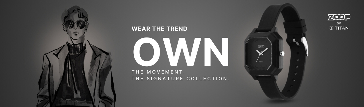 Buy Online Zoop Analog Watch with Black Dial & Black Strap for
