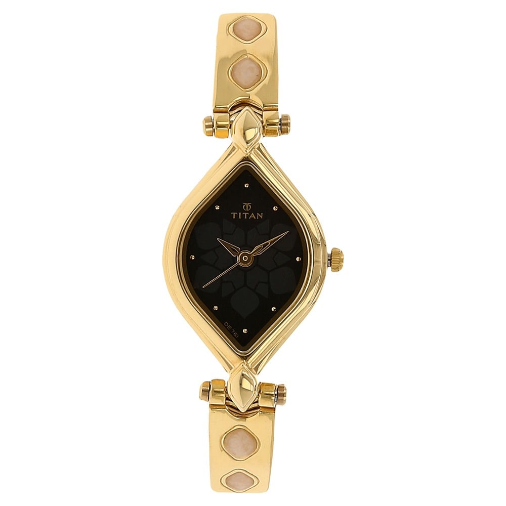 Buy Online Titan Quartz Analog Black Dial Stainless Steel Strap