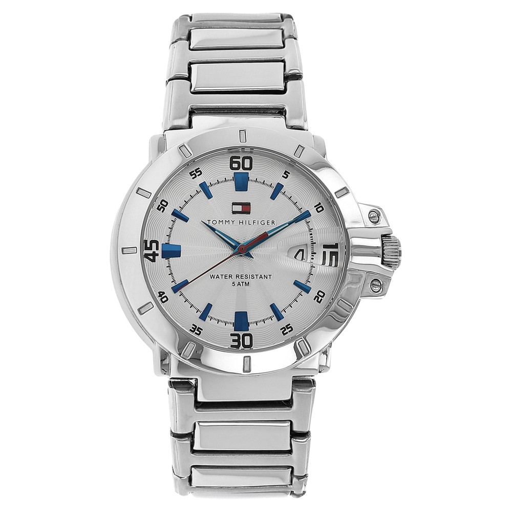 【極美品】 HILFGER Buy Online Tommy Hilfiger Quartz Analog Silver Dial Bimetal Strap