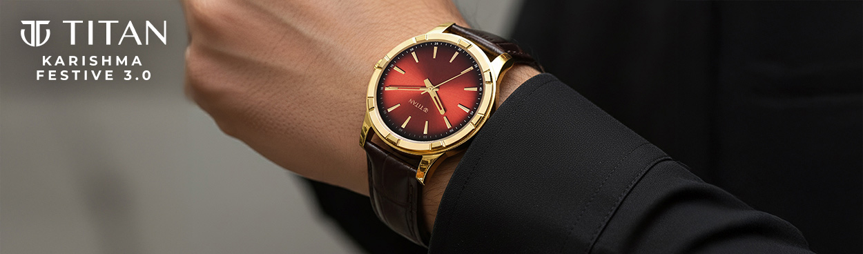 Buy Online Titan Karishma Festive Analog with Mahogany Brown Dial