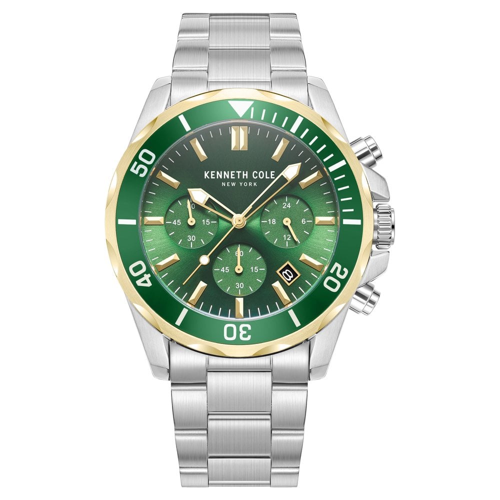 Buy Online Cole Quartz Chronograph Green dial Metal Strap Watch for Men kcwgi0027102mn