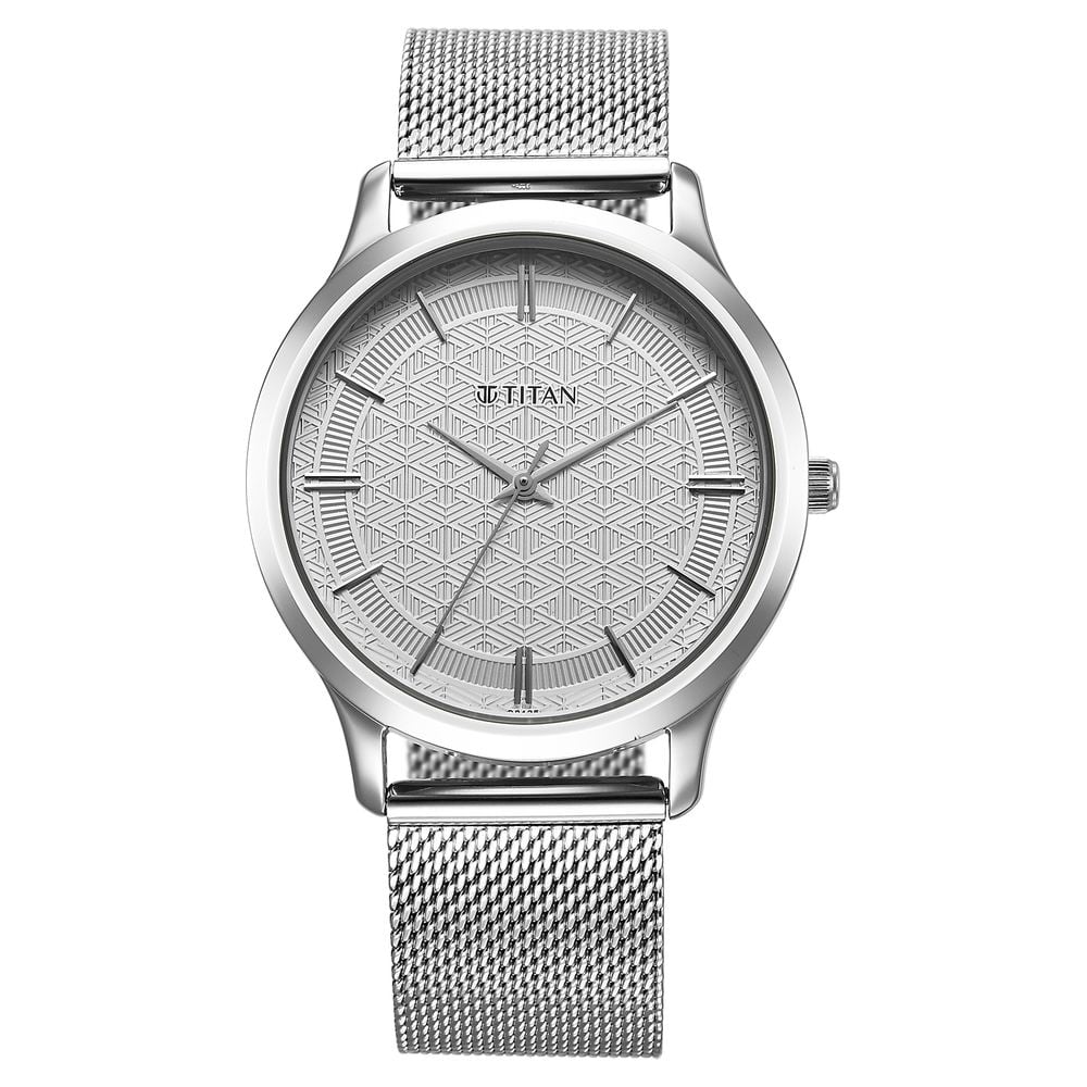 Buy Online Titan Karishma Quartz Analog Silver Dial Stainless Steel Strap Watch for Men 1825sm09 Titan