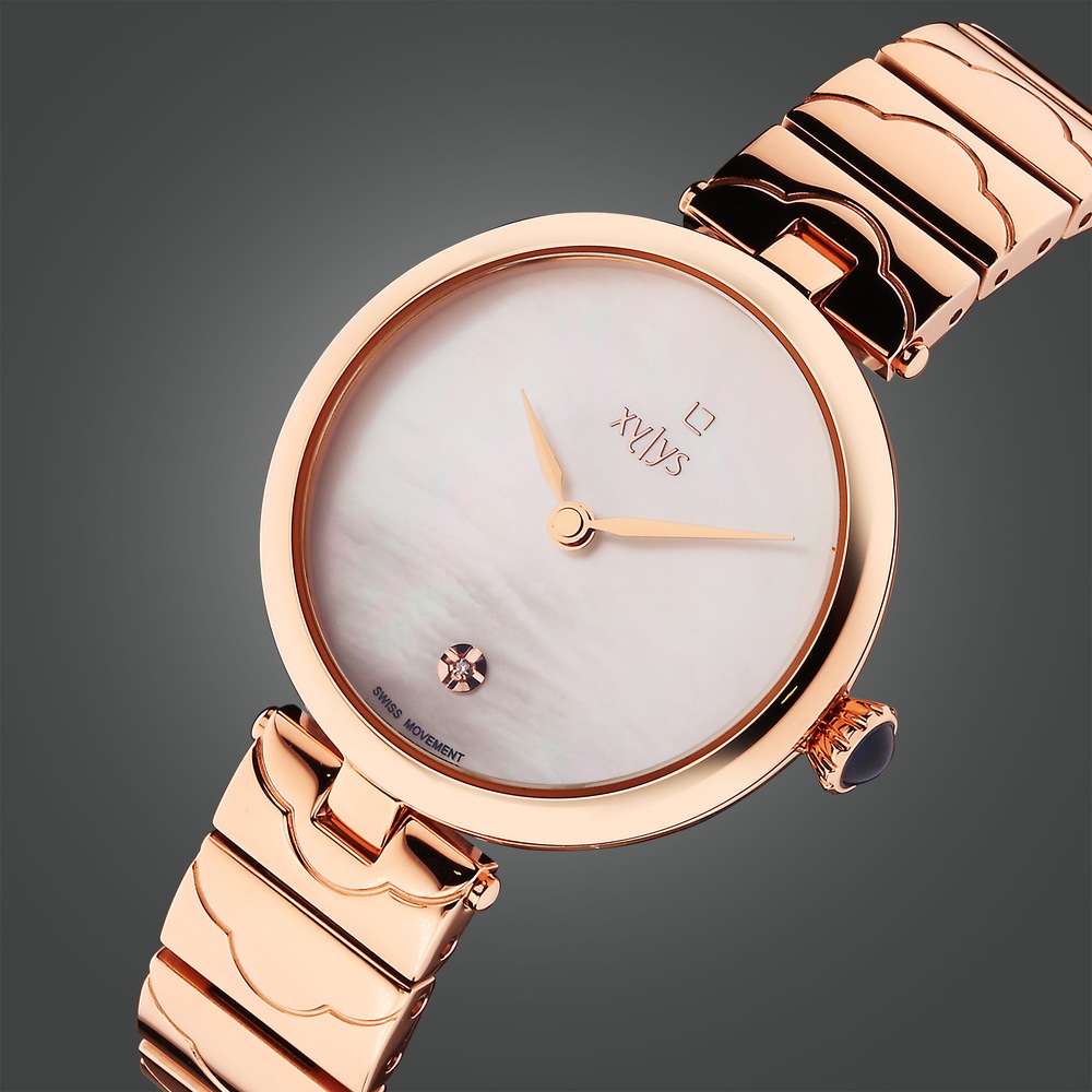 Buy Online Xylys Swiss Analog Rose Gold Stainless Steel Strap